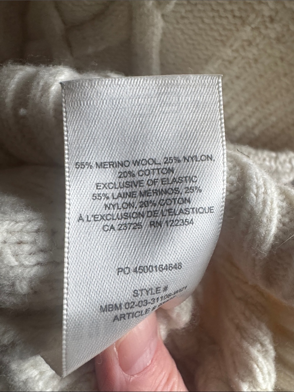 Sunday Best Merino Wool Blend Sweater Size Medium White/Cream - Picture 7 of 9